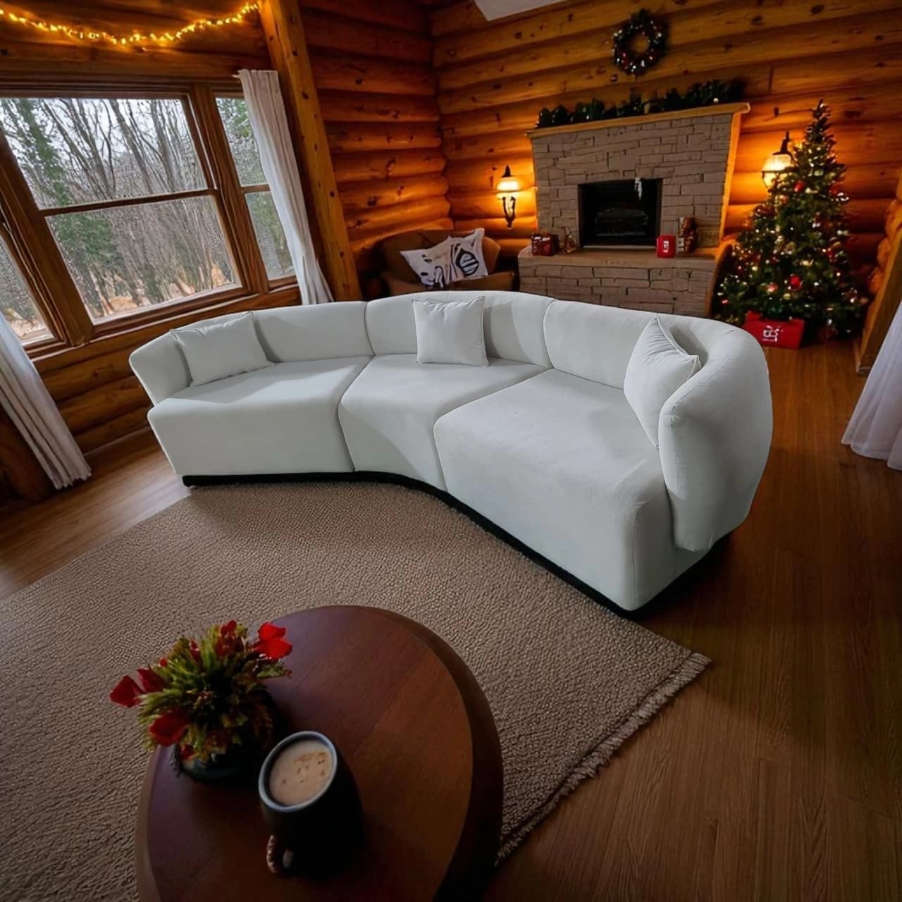 Modern curved modular sofa