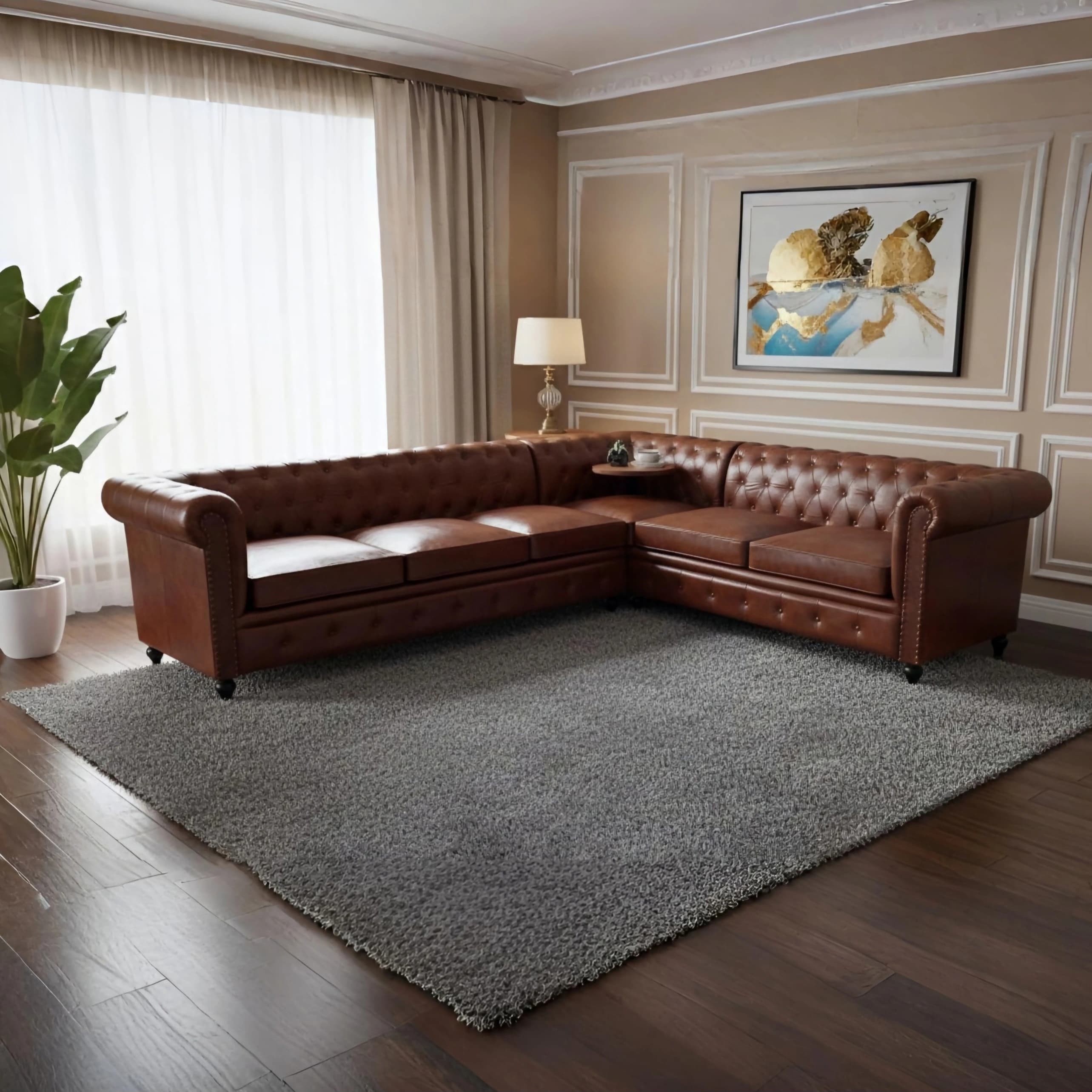 Vegan Leather Sofa Set