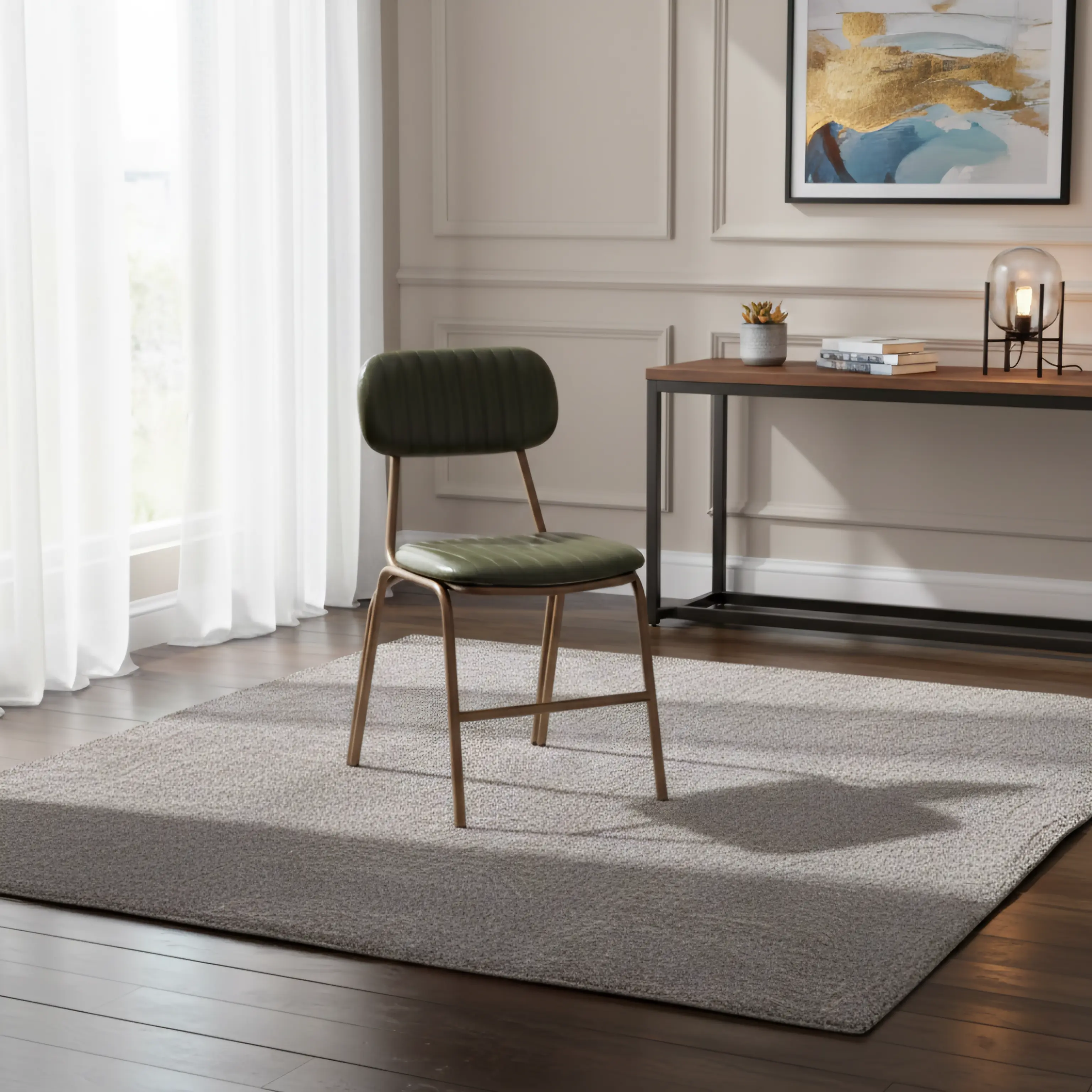 Vintage Leatherette Ottoman Blue Round Pouffe