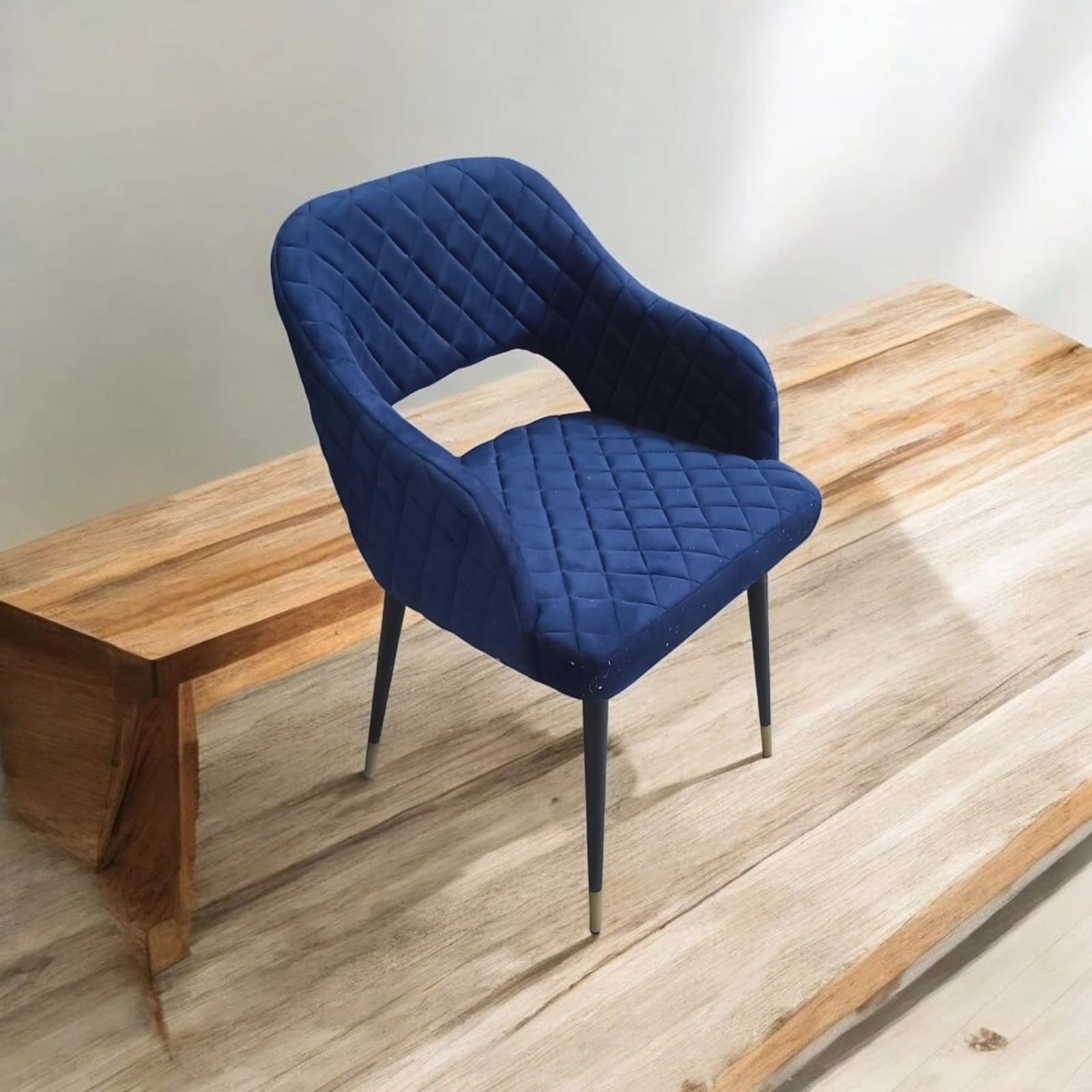 Quilted Navy Armchair