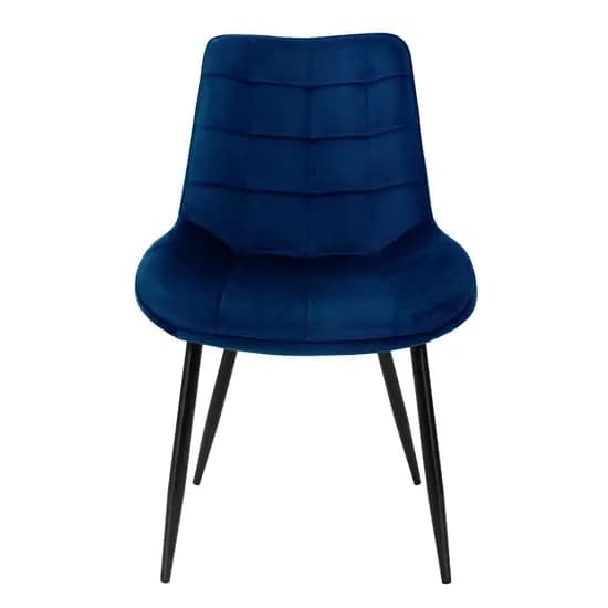 Dark Blue Velvet Quilted Chair