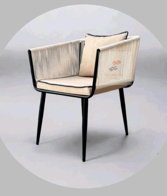 Beige Fabric Armchair