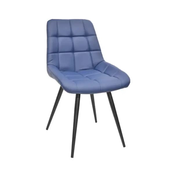 Sky Blue Vegan Leather Grid Chair